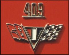 409 and crossed-flags emblems